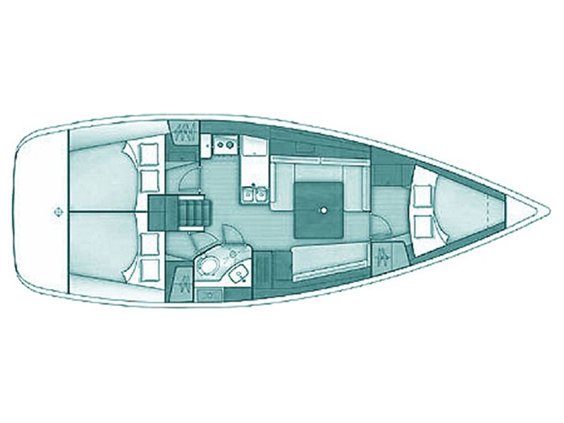 Rzut jachtu Oceanis 37 Galene