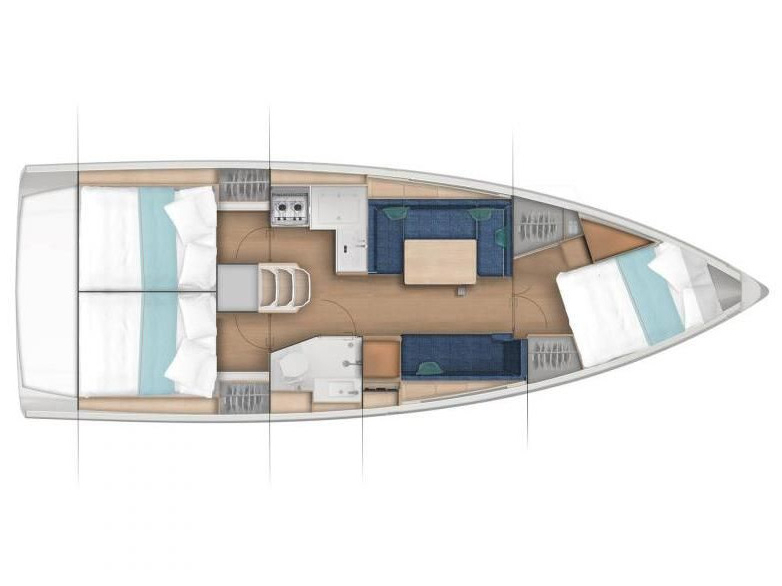 Rzut jachtu Sun Odyssey 380 ANCSIKA