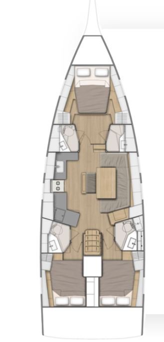 Rzut jachtu Oceanis 46.1 Performance Line Salina