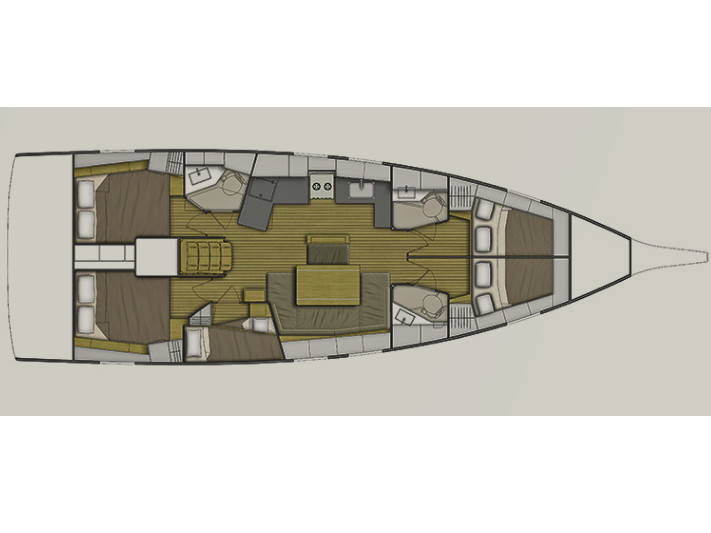 Rzut jachtu Oceanis 46.1 Bar-Bar