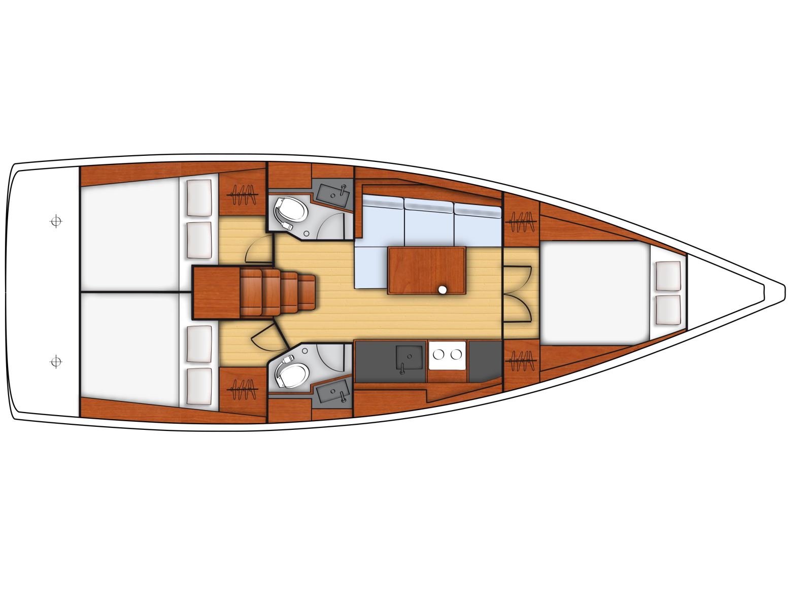 Rzut jachtu Oceanis 38.1 Rosa Bella