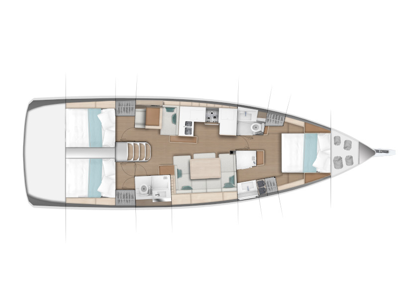 Rzut jachtu Sun Odyssey 490 ALFADER