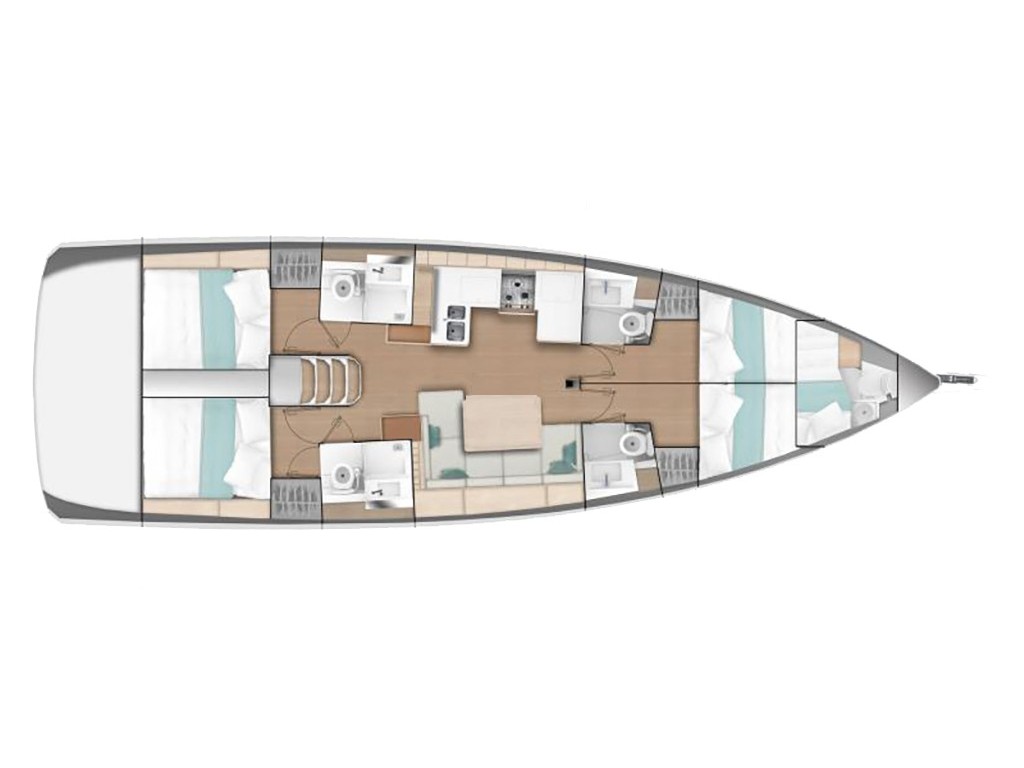 Rzut jachtu Sun Odyssey 490 YADA