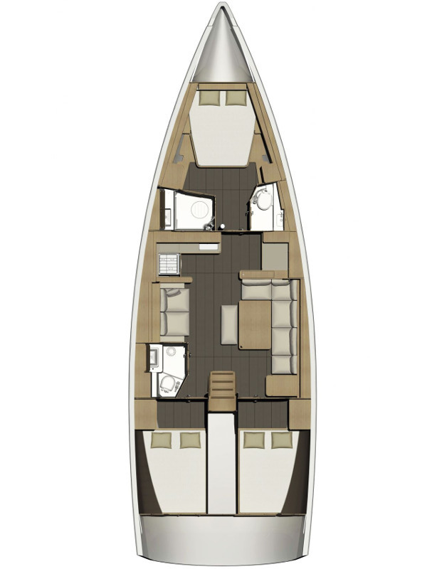 Rzut jachtu Dufour 460 GL Malin