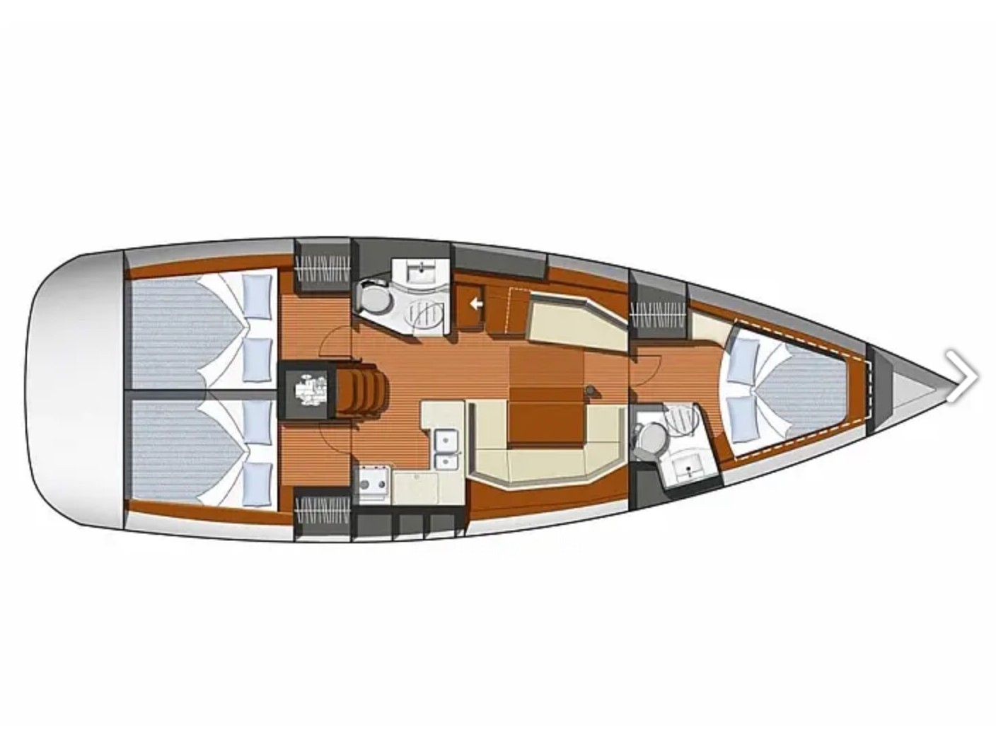 Rzut jachtu Sun Odyssey 42 i Sea Nest