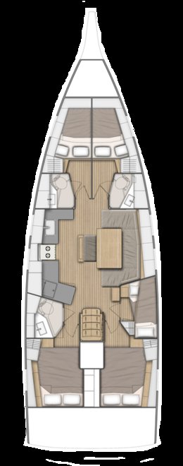 Rzut jachtu Oceanis 46.1 Gkilia Mare