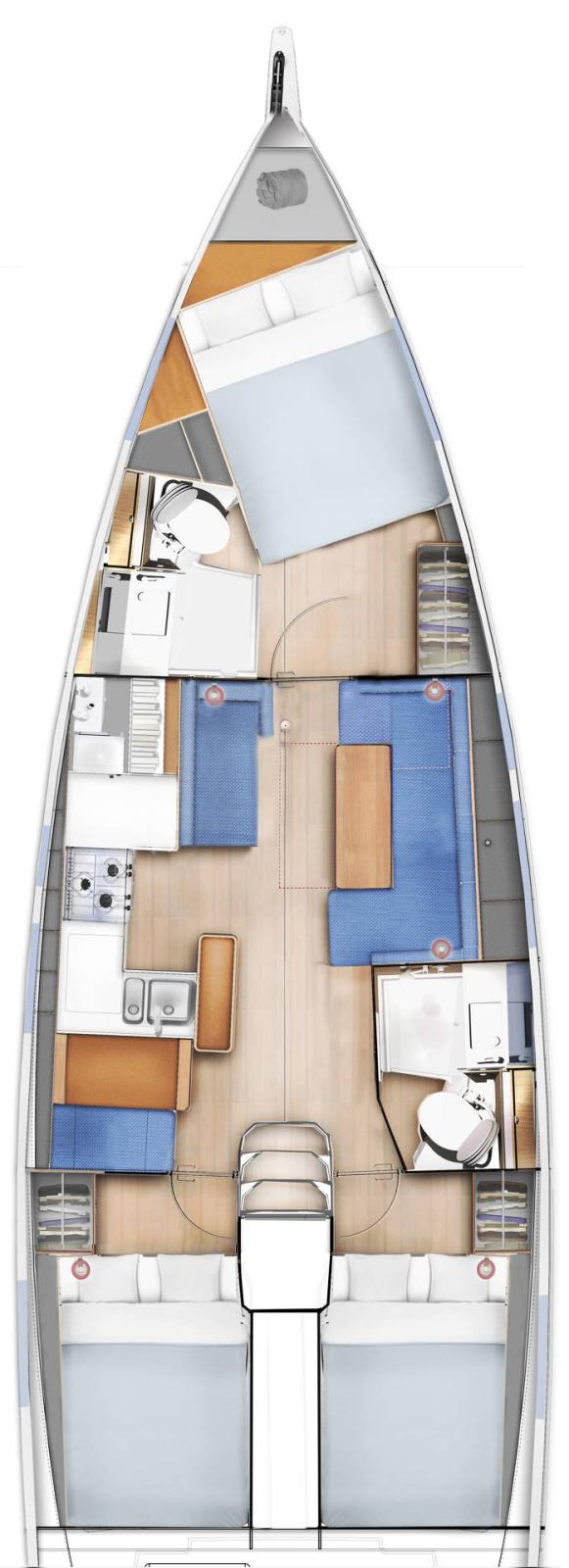Rzut jachtu Sun Odyssey 410 First Date