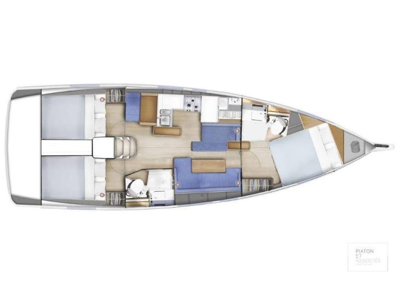 Rzut jachtu Sun Odyssey 410 GAIA
