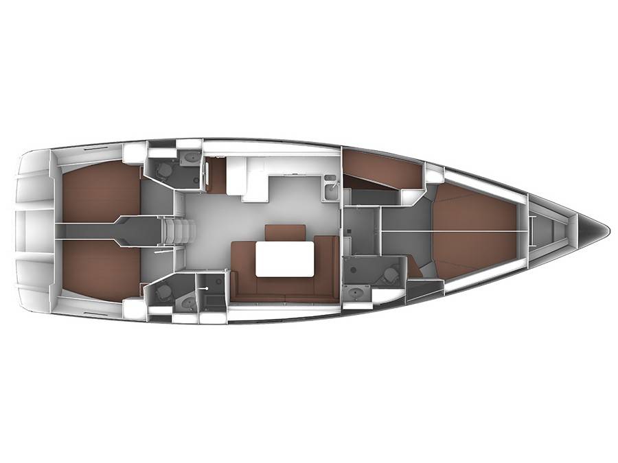 Rzut jachtu Bavaria 51 Cruiser Oreo