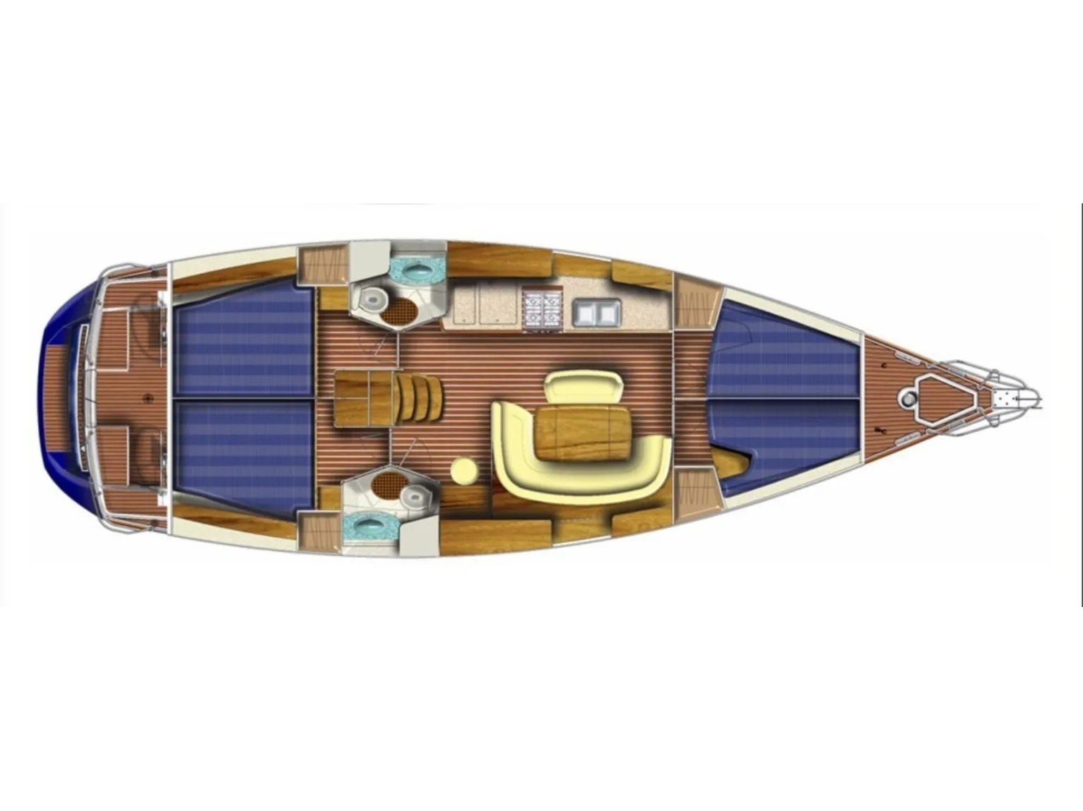 Rzut jachtu Sun Odyssey 45 Tattoo