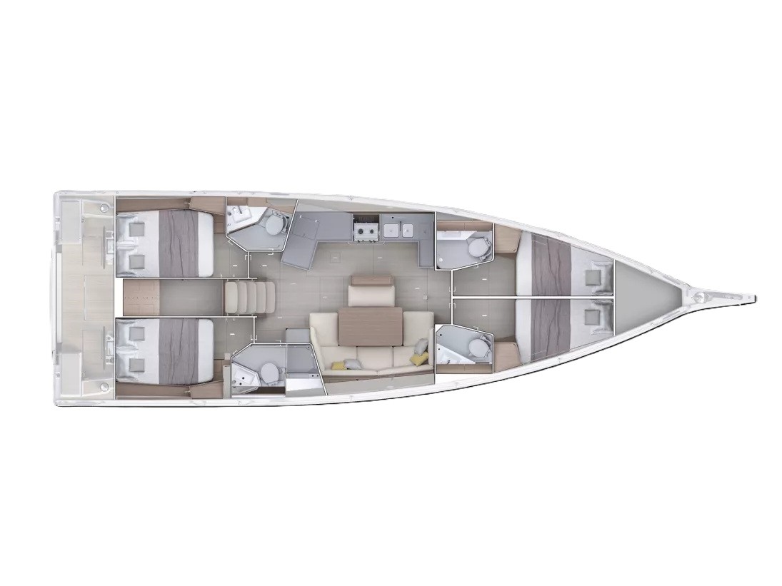Rzut jachtu Oceanis 47 Sun-Kissed