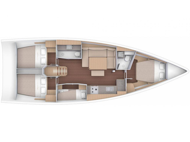 Rzut jachtu Dufour 430 Blue Moon 1