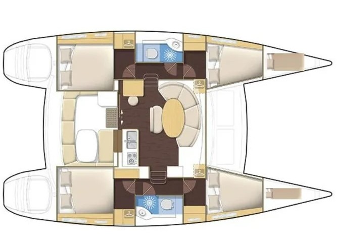 Rzut jachtu Lagoon 380 Aride