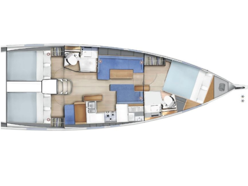 Rzut jachtu Sun Odyssey 410 Sammy