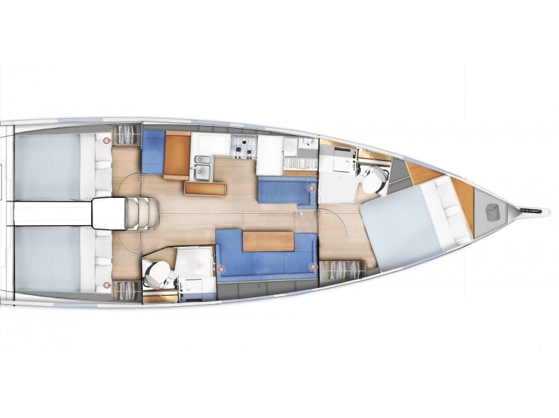 Rzut jachtu Sun Odyssey 410 Bella