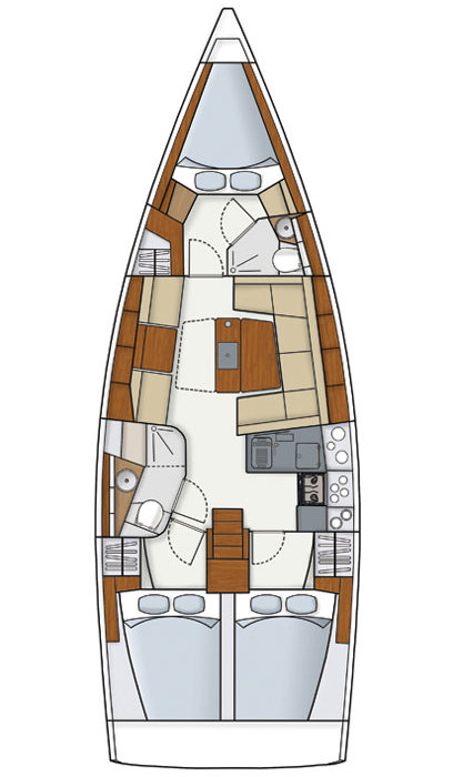 Rzut jachtu Hanse 415 Luna