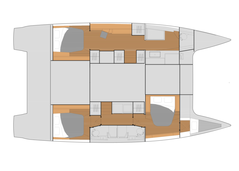 Rzut jachtu Fountaine Pajot Tanna 47 Maestro Aquaphoria