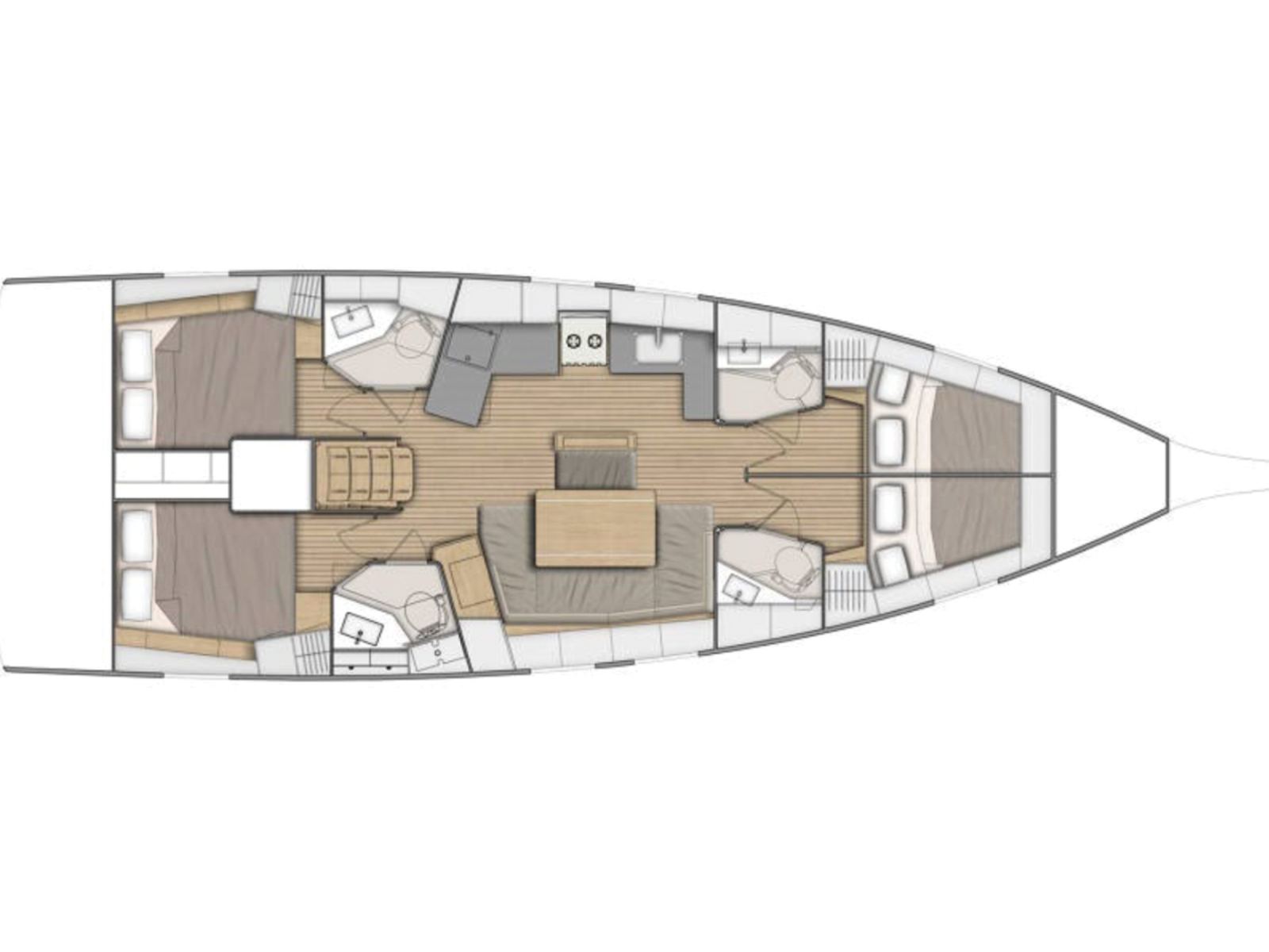 Rzut jachtu Oceanis 46.1 Sunsail 46.4 Classic