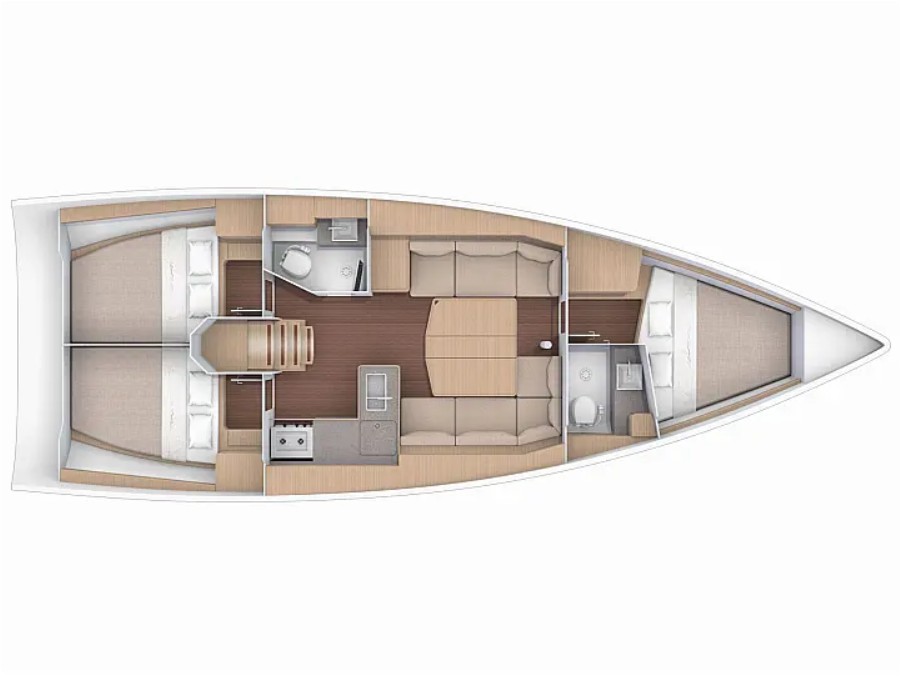 Rzut jachtu Dufour 390 Grand Large ΙΝΟ