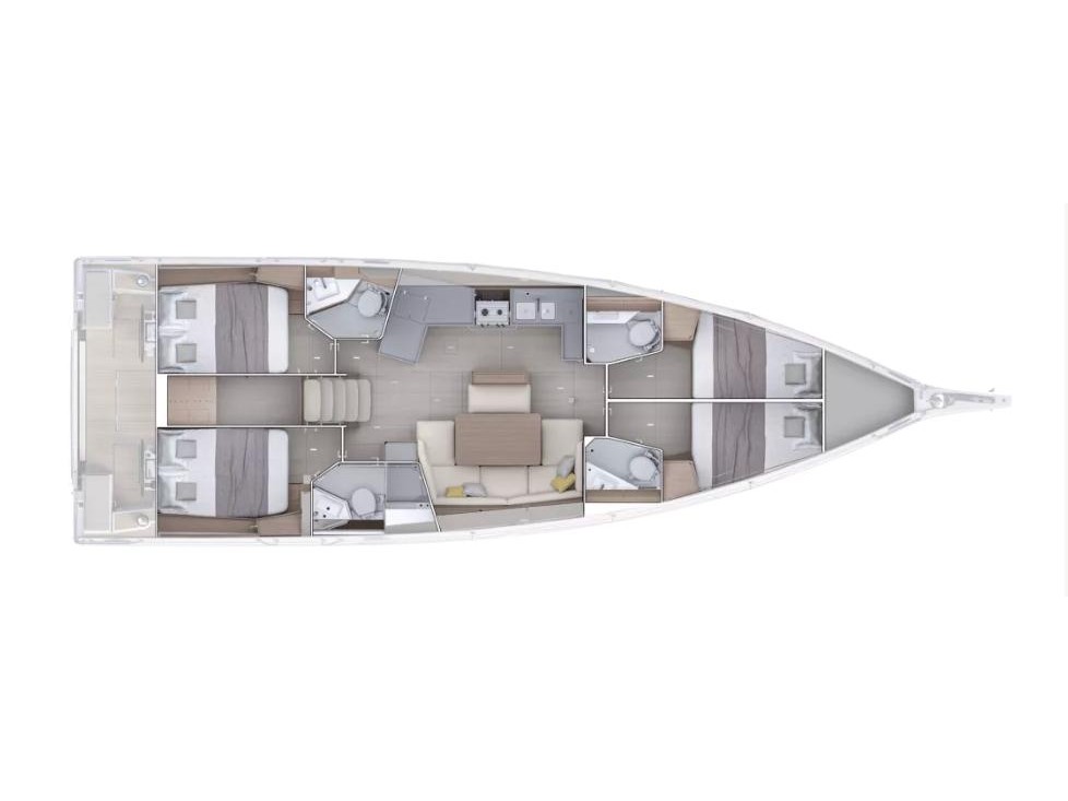 Rzut jachtu Oceanis 47 Uriel - Comfort line