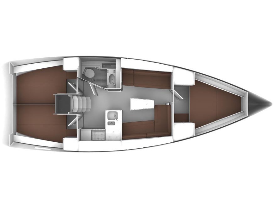 Rzut jachtu Bavaria Cruiser 37 Style FORTUNATA