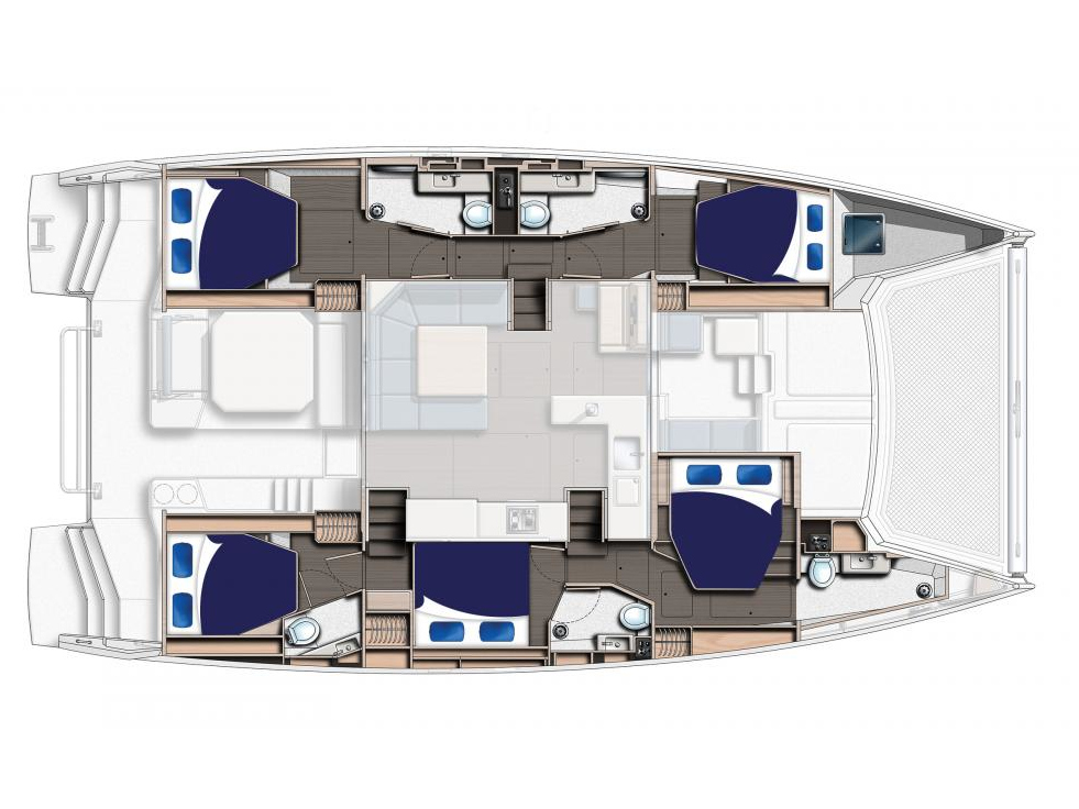 Rzut jachtu Leopard 50 Moorings 5000-4 Exclusive