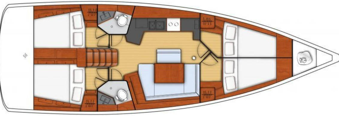 Rzut jachtu Oceanis 45 Zeppelin