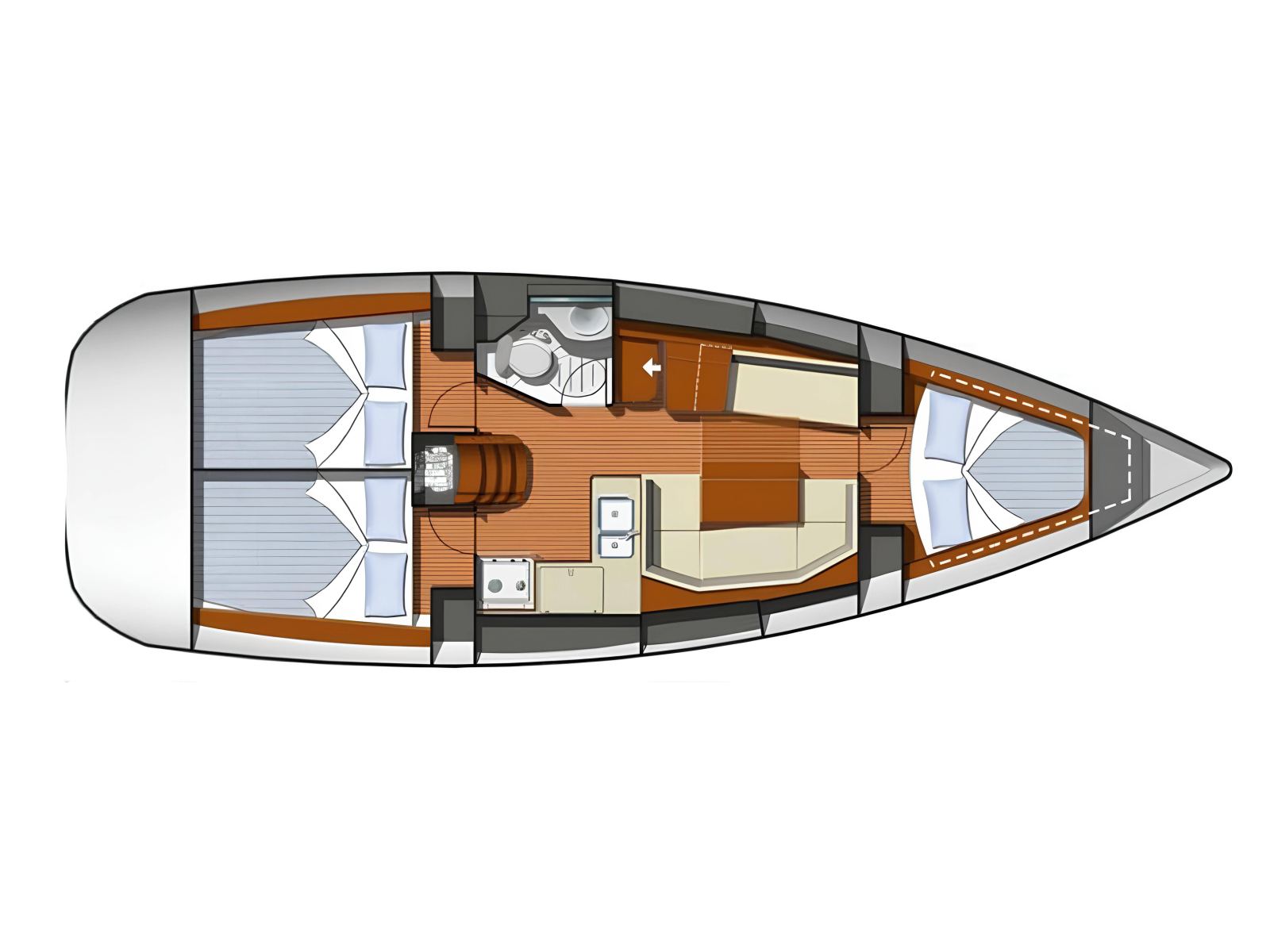 Rzut jachtu Sun Odyssey 36i Blue Sky
