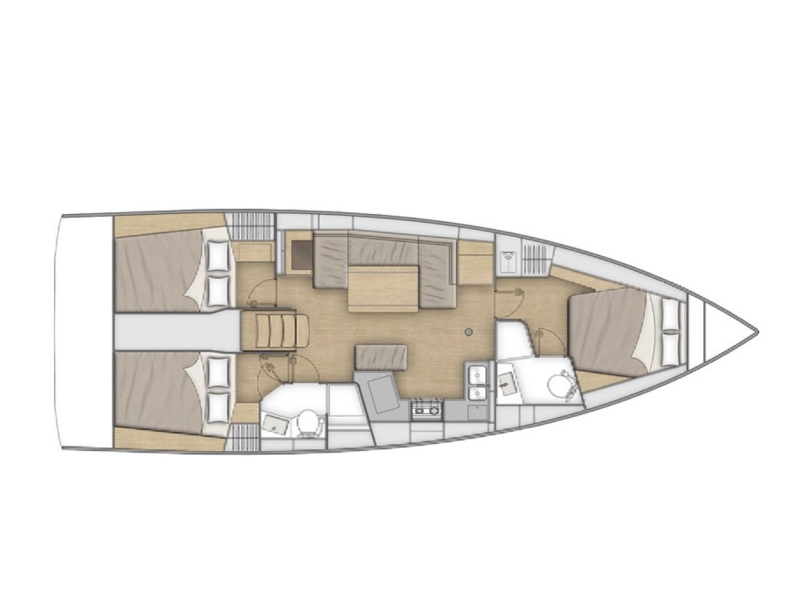Rzut jachtu Oceanis 40.1 Lyra - Comfort line