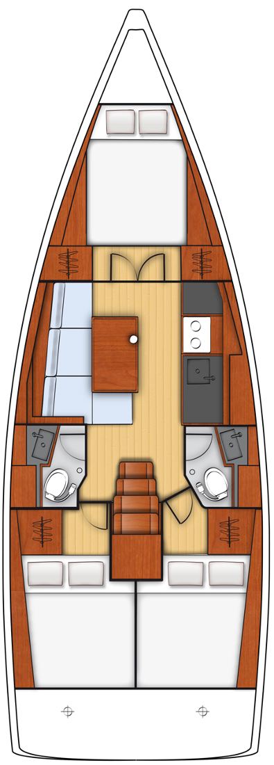 Rzut jachtu Oceanis 38.1 Bellona