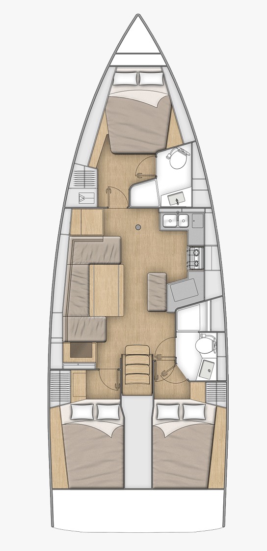 Rzut jachtu Oceanis 40.1 Aurora Lane