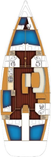 Rzut jachtu Cyclades 50.5 Principessa
