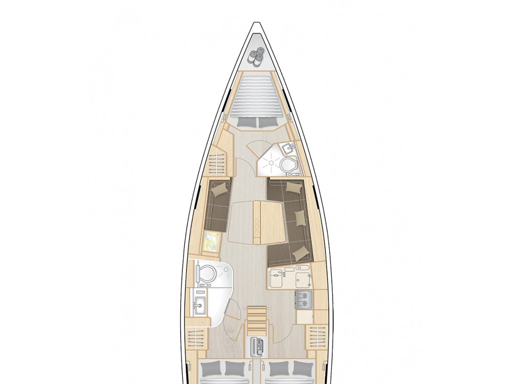 Rzut jachtu Hanse 418 Azur
