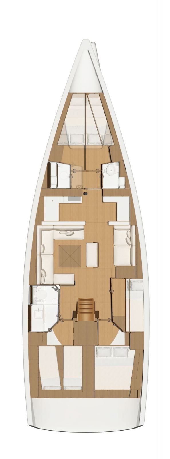 Rzut jachtu Dufour 520 GL Sirius