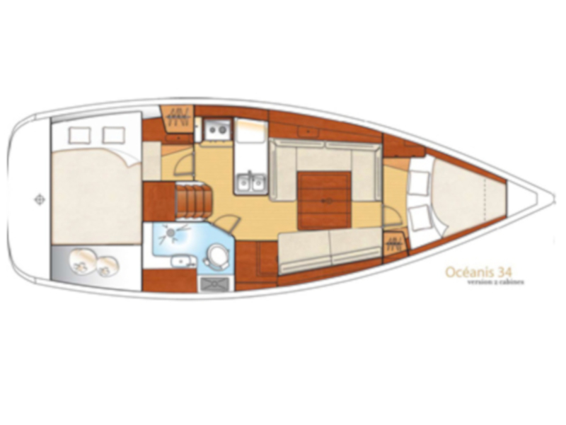 Rzut jachtu Oceanis 34 Rebecca