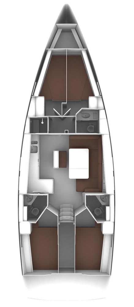 Rzut jachtu Bavaria Cruiser 46 Taurus