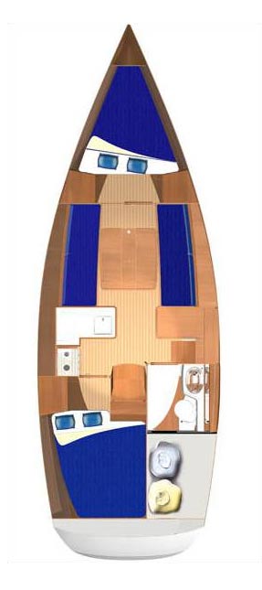 Rzut jachtu Dufour 325 GL Rožmarinka