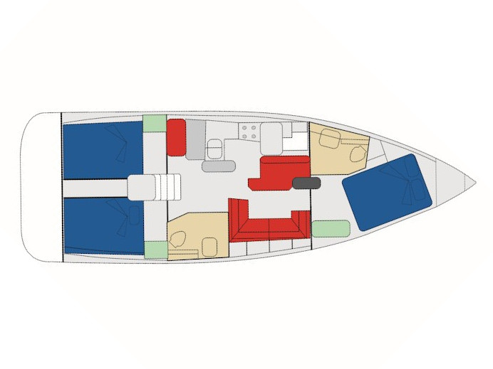 Rzut jachtu Sun Odyssey 410 Ariel