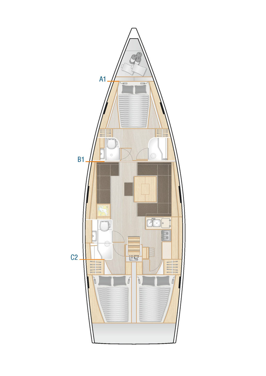 Rzut jachtu Hanse 458 Magic Moments