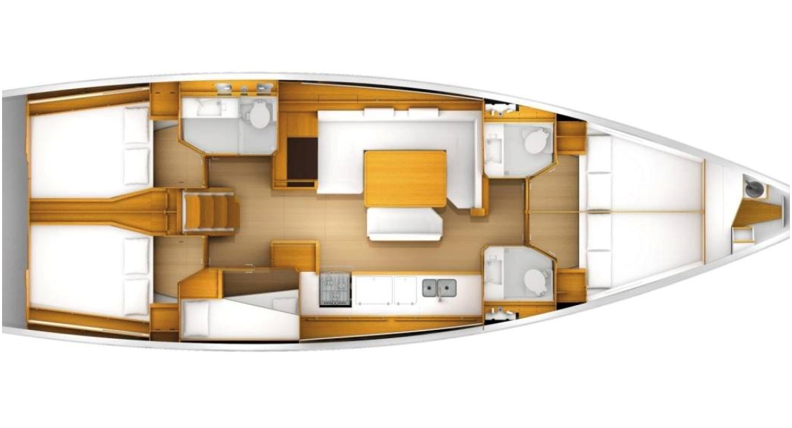 Rzut jachtu Sun Odyssey 519 Fiesta
