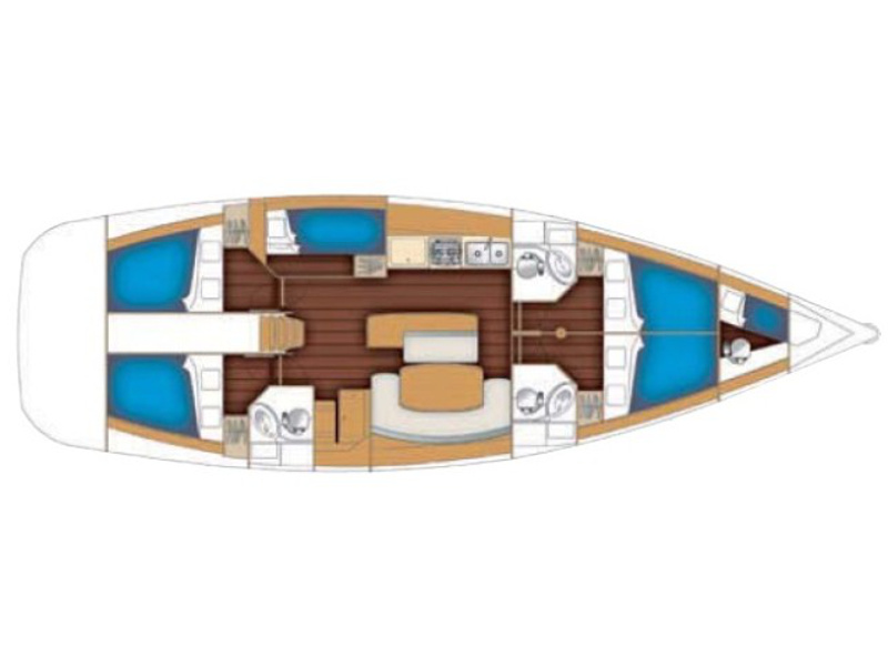 Rzut jachtu Cyclades 50.5 Elios