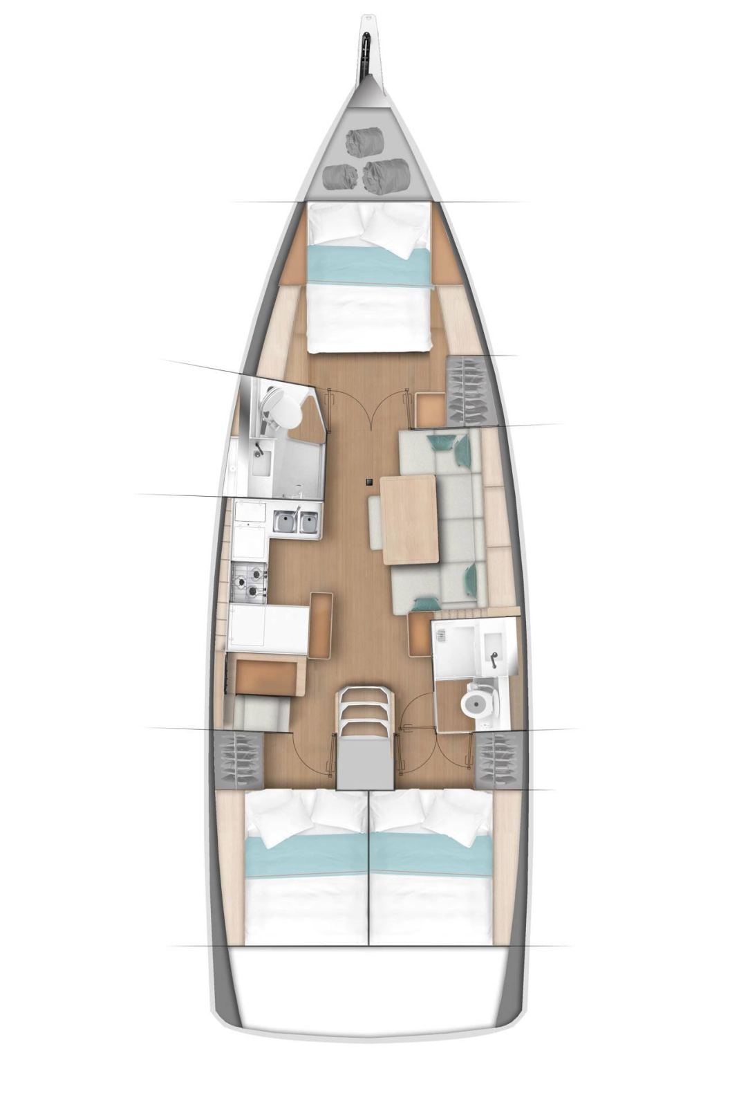 Rzut jachtu Sun Odyssey 440 Rhythm & Blues