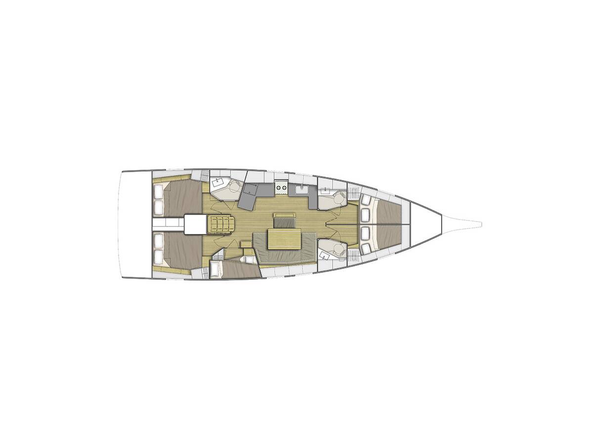 Rzut jachtu Oceanis 46.1 Premium