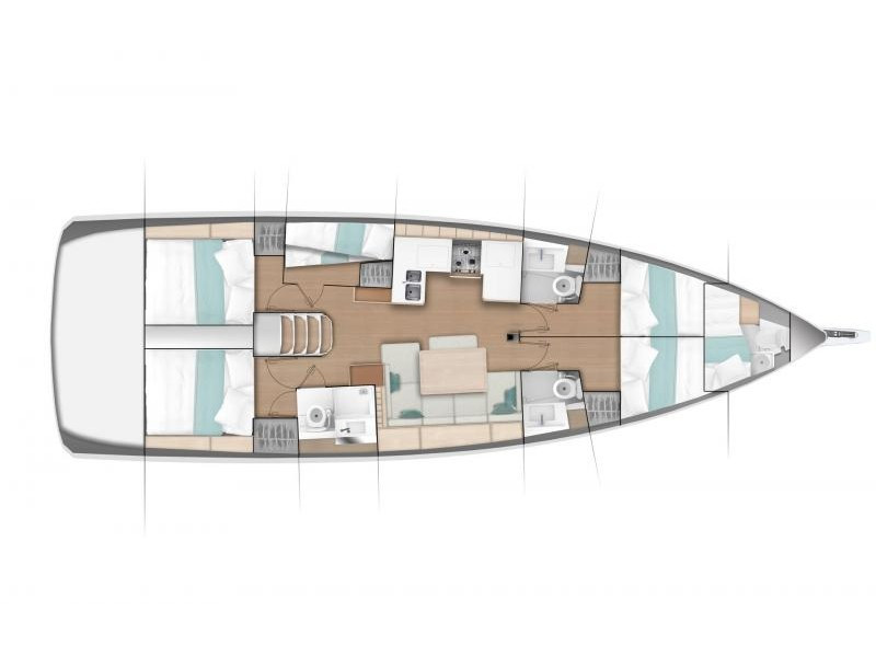 Rzut jachtu Sun Odyssey 490 Cloe I