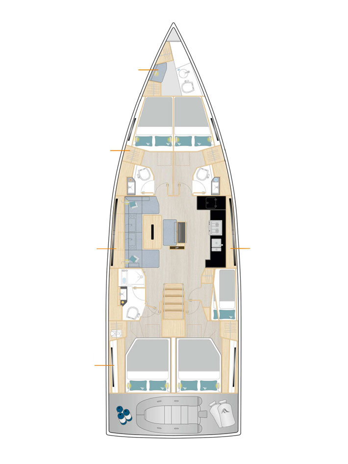 Rzut jachtu Hanse 510 Vivid