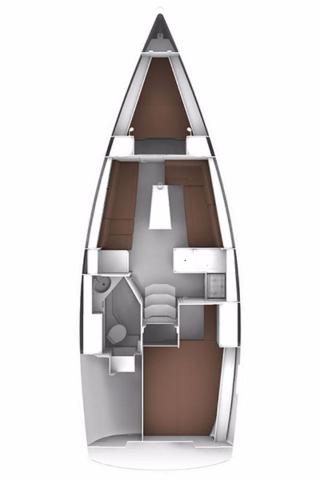 Rzut jachtu Bavaria Cruiser 33 Nemo