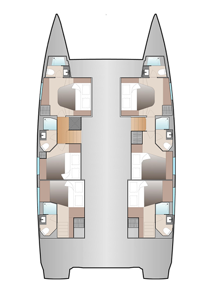 Rzut jachtu Fountaine Pajot Aura 51 Penny Lane