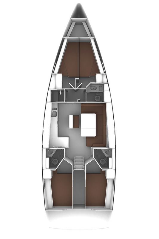 Rzut jachtu Bavaria Cruiser 46 Dea