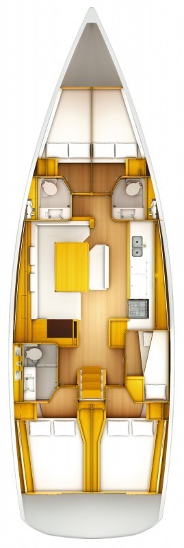 Rzut jachtu Sun Odyssey 509 BARBAROS