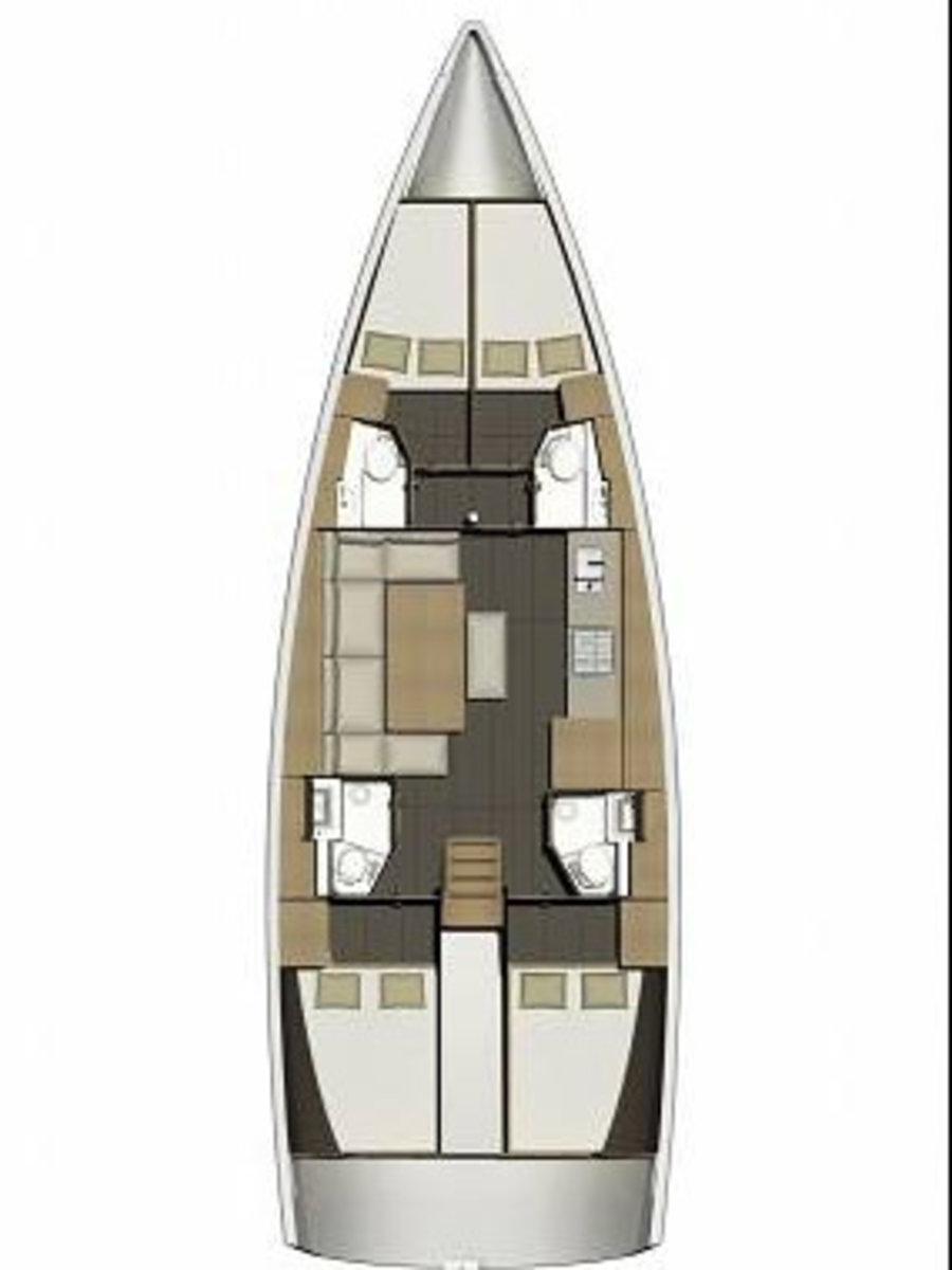 Rzut jachtu Dufour 460 GL Neptune Planet
